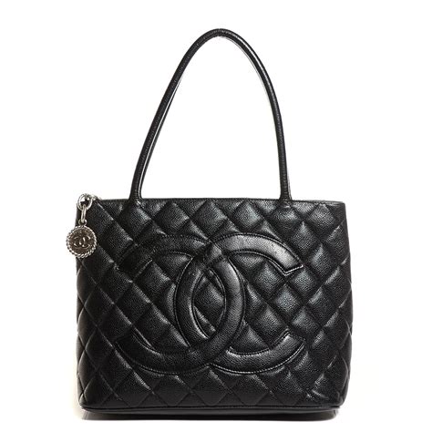 chanel medallion caviar tote|CHANEL Caviar Quilted Medallion Tote Black .